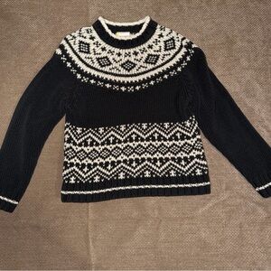 Hanna Andersson Black and White Nordic Sweater